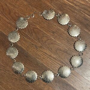 Vintage Silver Floral Belt